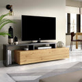 Mobile Porta TV con Credenza Bassa per Soggiorno Rovere e Antracite 165 x 40 x 47