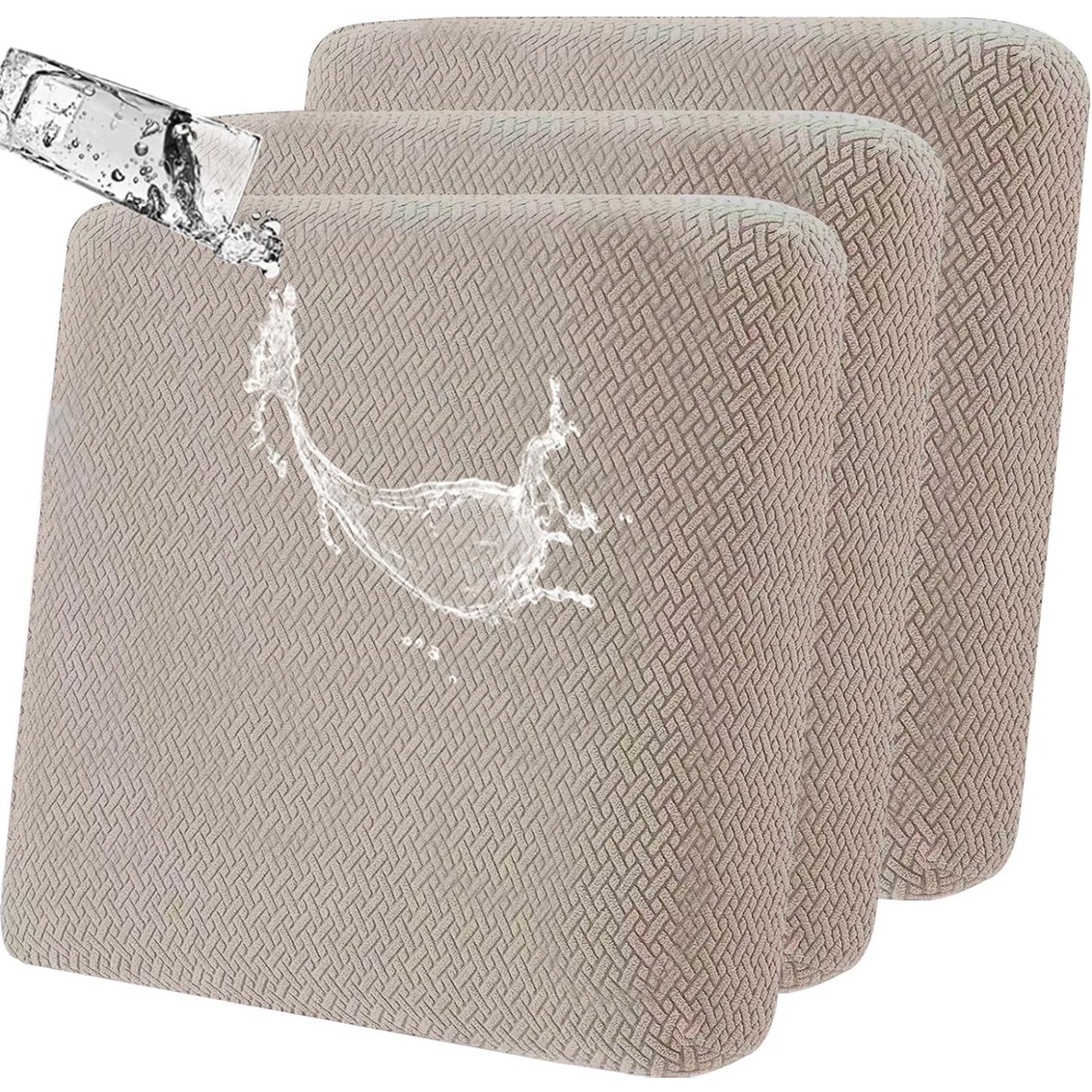 Set di 3 fodere elasticizzate antiscivolo per cuscini di divano colore