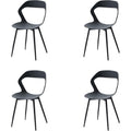Set di 4 Sedie Imbottite con Gambe in Metallo