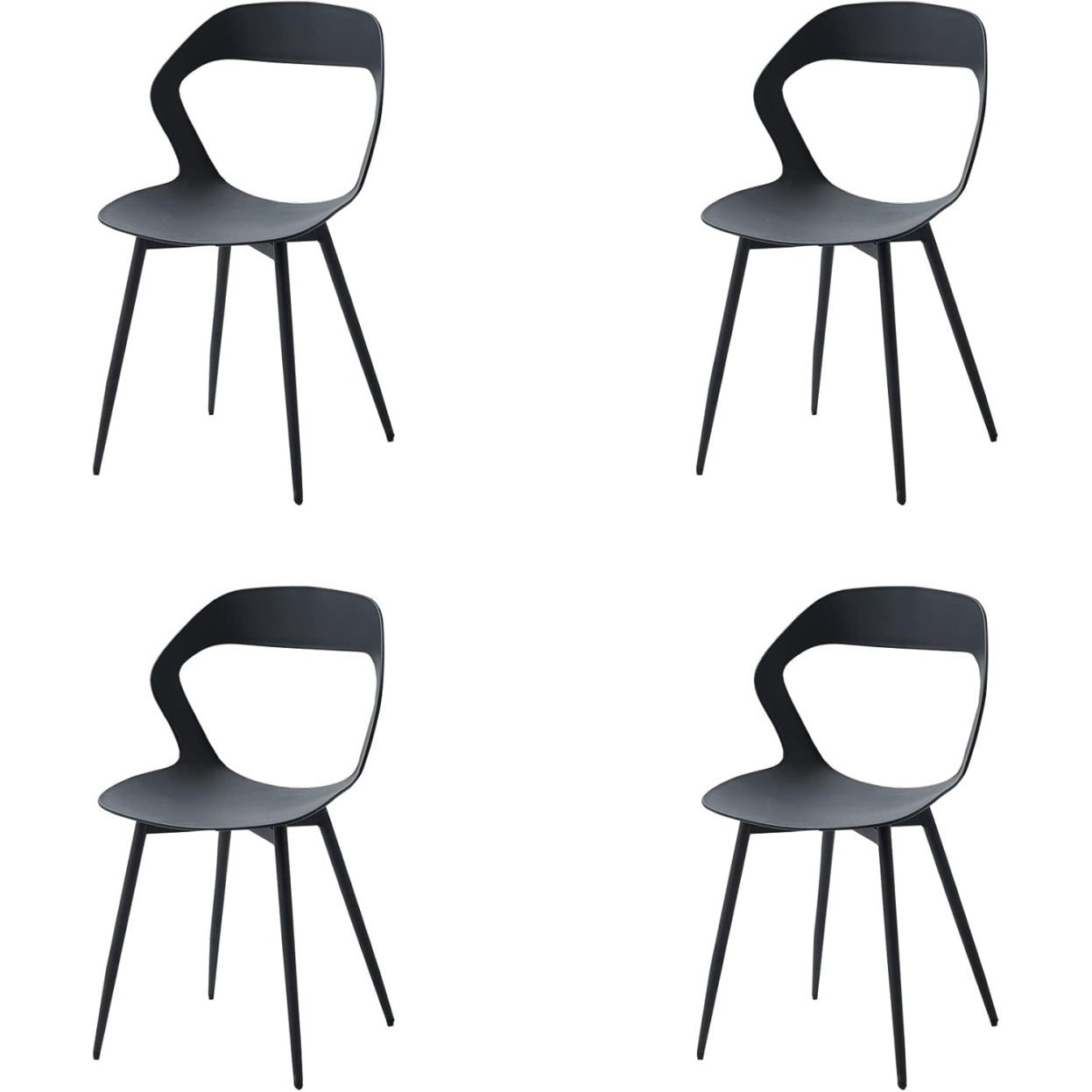 Set di 4 Sedie Imbottite con Gambe in Metallo