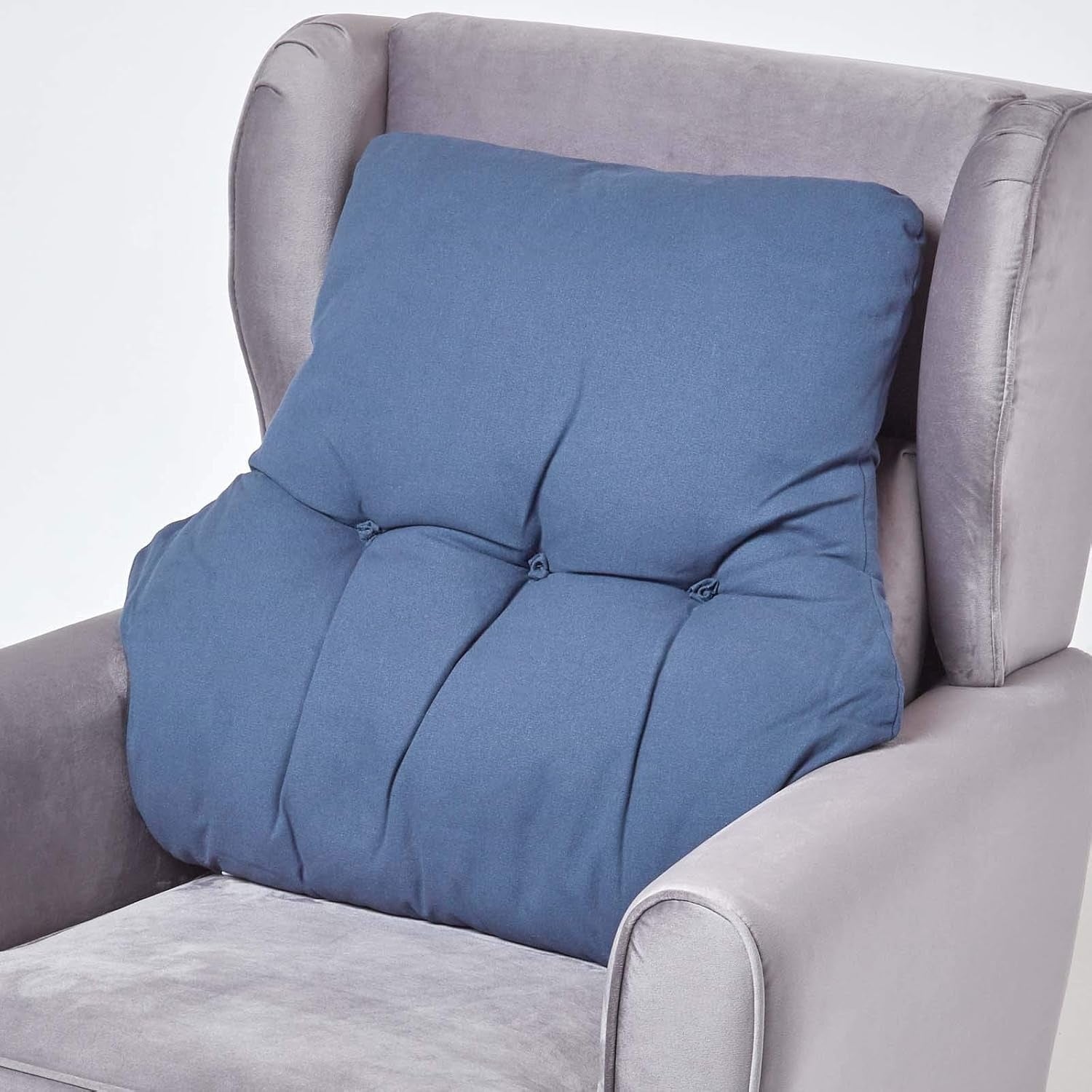 Cuscino Lombare Ergonomico in Cotone per Auto Sedia e Poltrona Blu